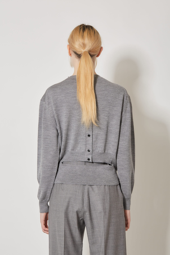 Trompe L’Oeil Cardigan - 8000 Grey