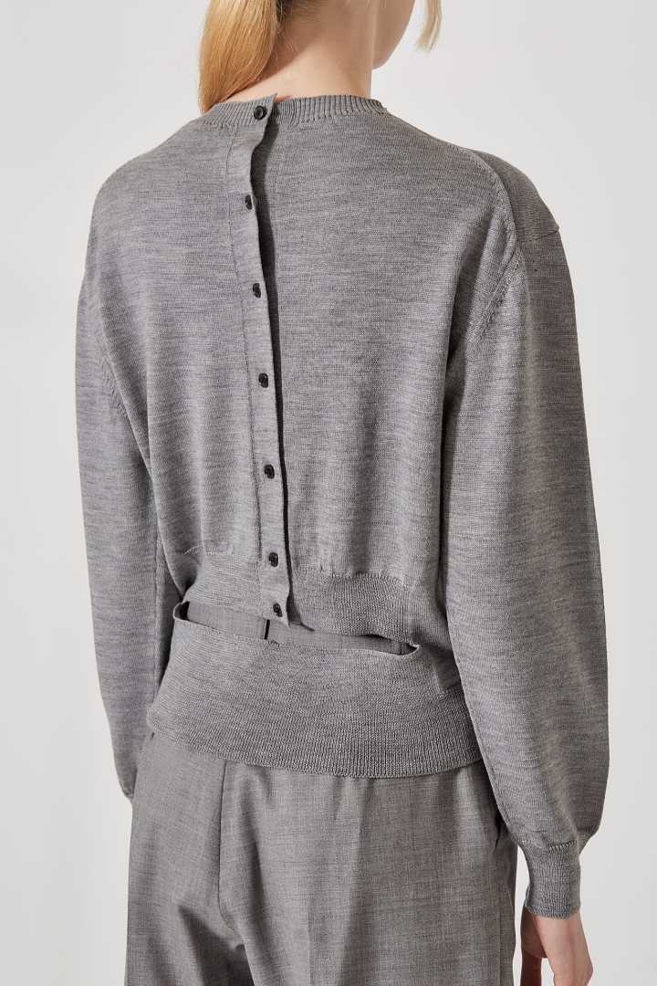 Trompe L’Oeil Cardigan - 8000 Grey