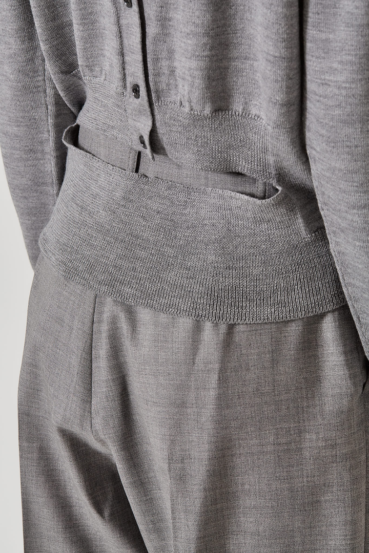 Trompe L’Oeil Cardigan - 8000 Grey