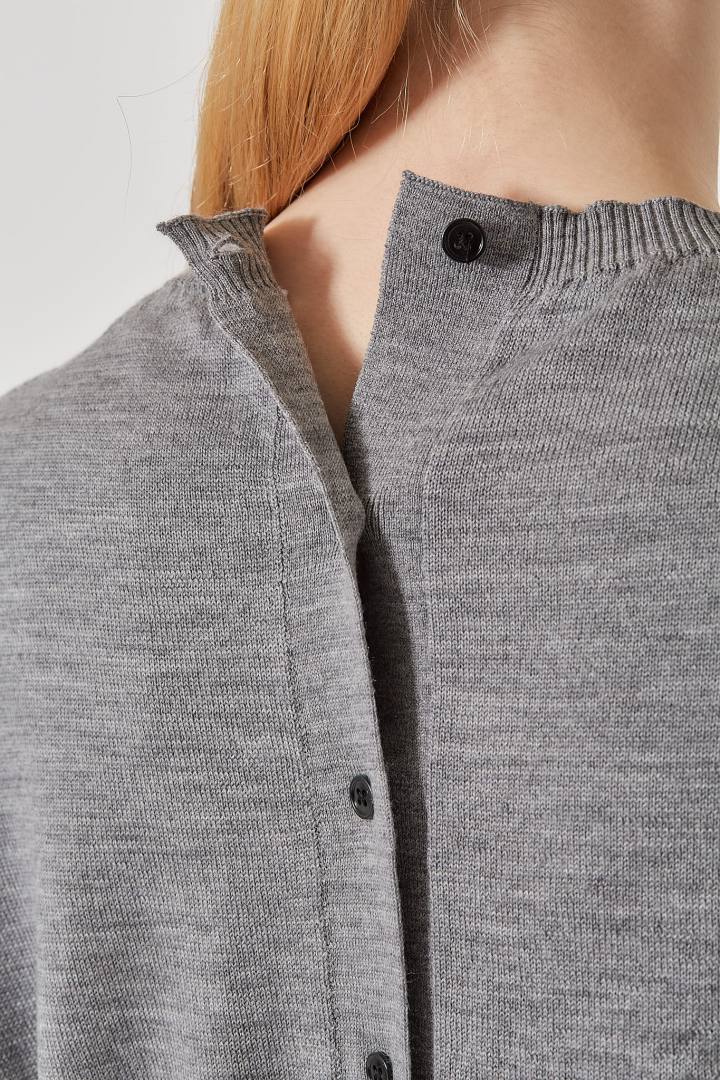 Trompe L’Oeil Cardigan - 8000 Grey