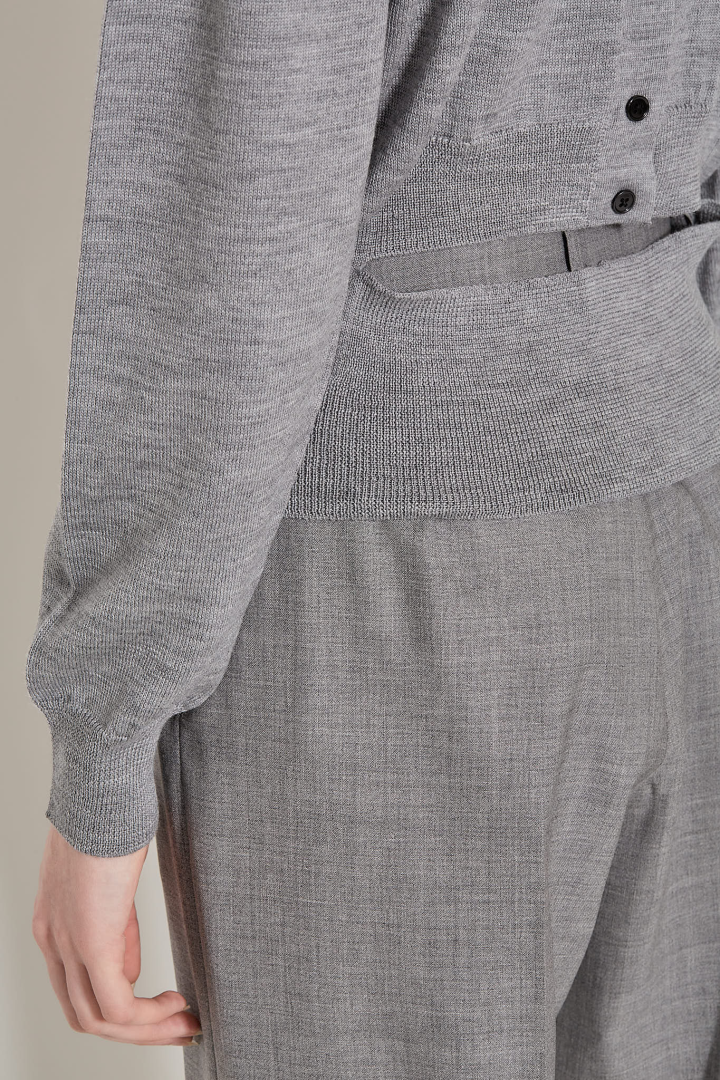 Trompe L’Oeil Cardigan - 8000 Grey