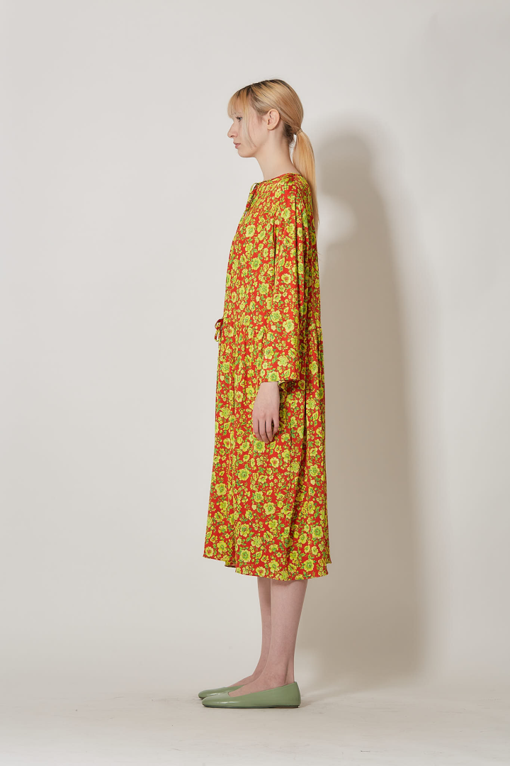 Robe Braderie Bow - Pink Yellow Flowers