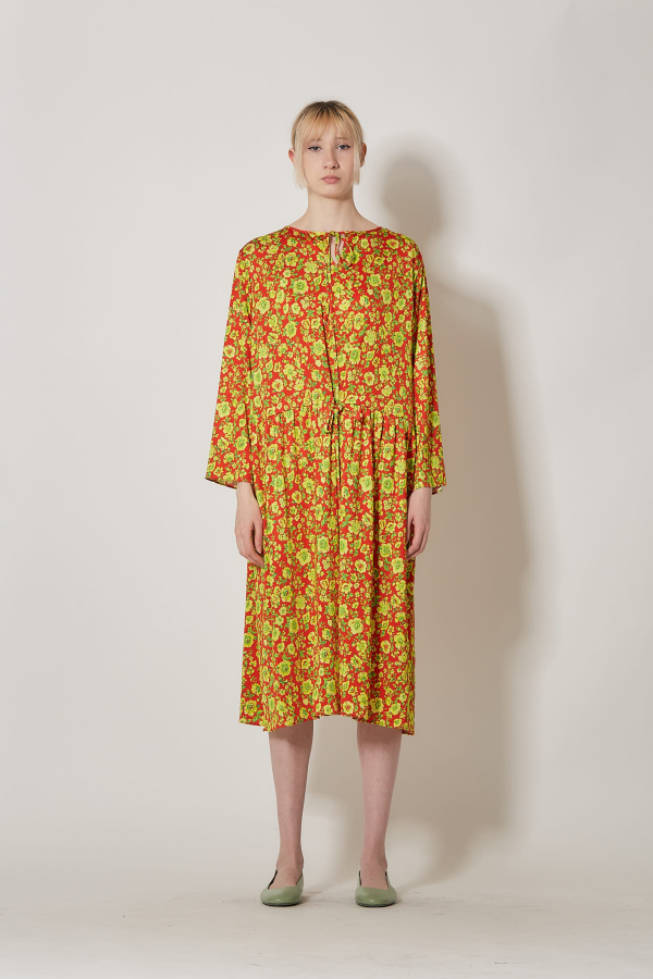 Robe Braderie Bow - Pink Yellow Flowers