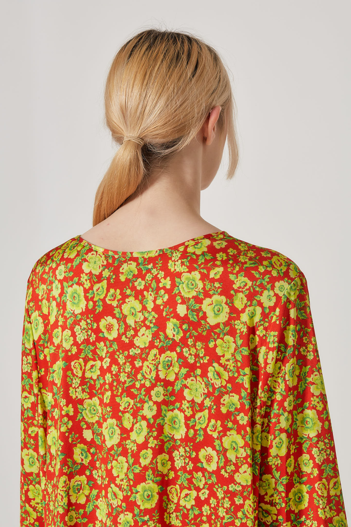 Robe Braderie Bow - Pink Yellow Flowers