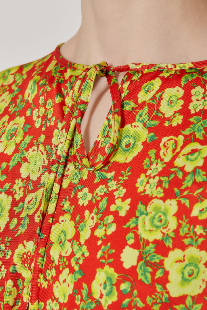 Robe Braderie Bow - Pink Yellow Flowers