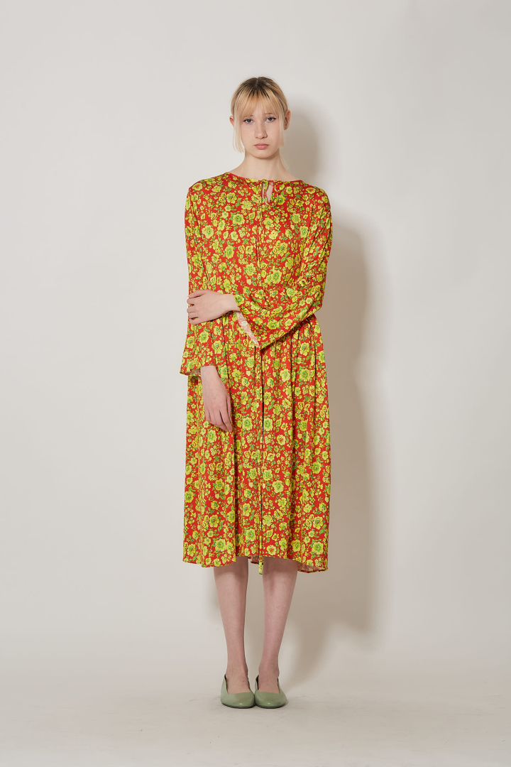 Robe Braderie Bow - Pink Yellow Flowers