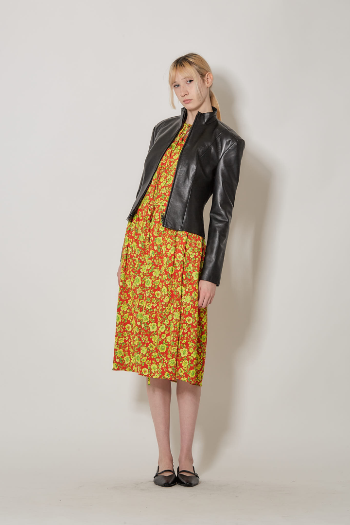 Robe Braderie Bow - Pink Yellow Flowers