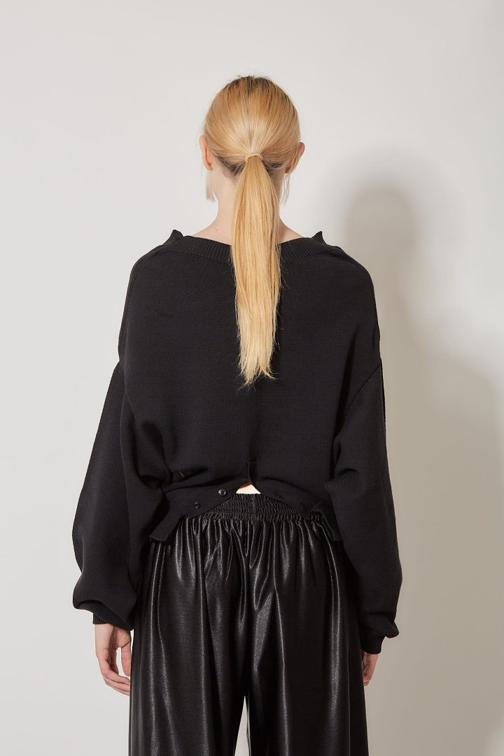 Upside Down Sweater - Black