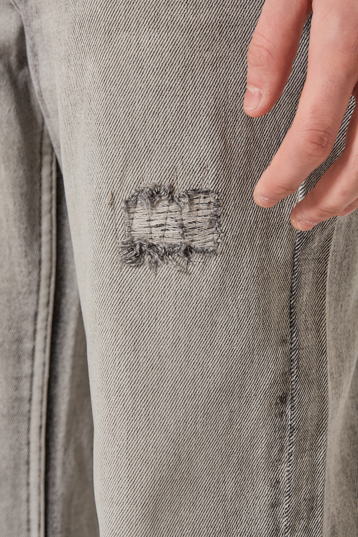 Charcoal Bootcut Denim Trousers Unisex - Grey