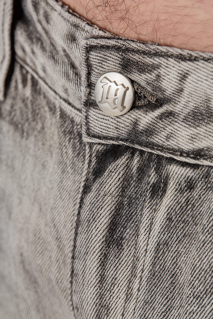 Charcoal Bootcut Denim Trousers Unisex - Grey