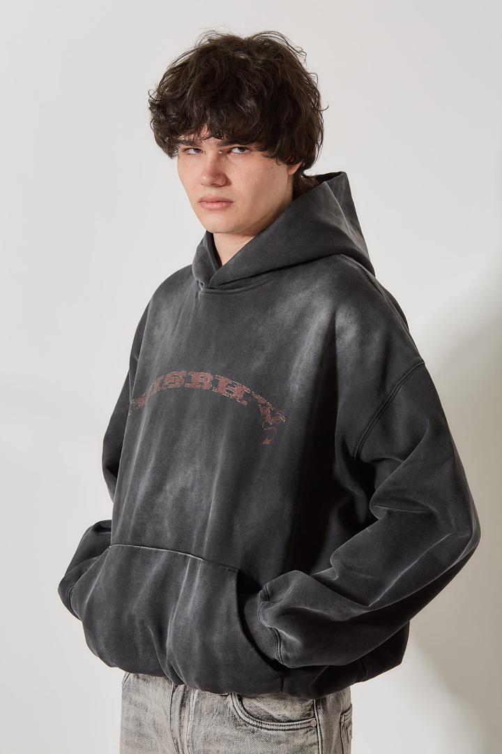 Devil Misbhv Inflated Hoodie Unisex - Washed Grey