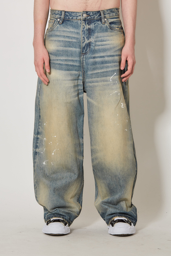 Baggy Denim Trousers Unisex - Dirt Denim