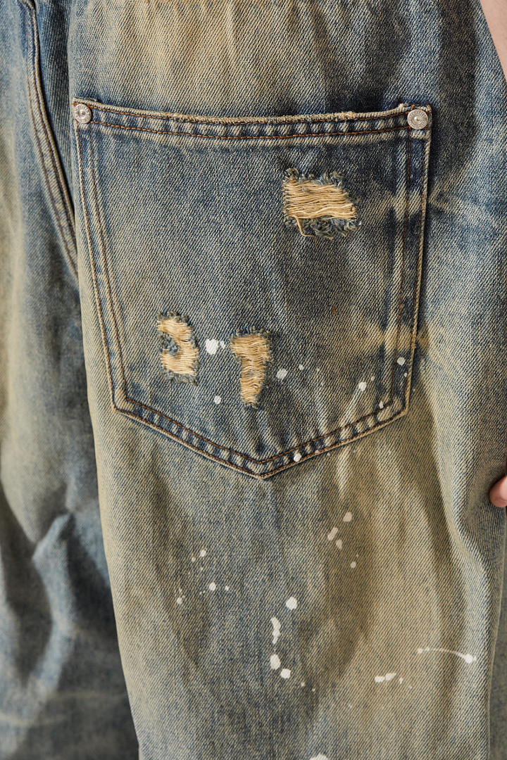 Baggy Denim Trousers Unisex - Dirt Denim