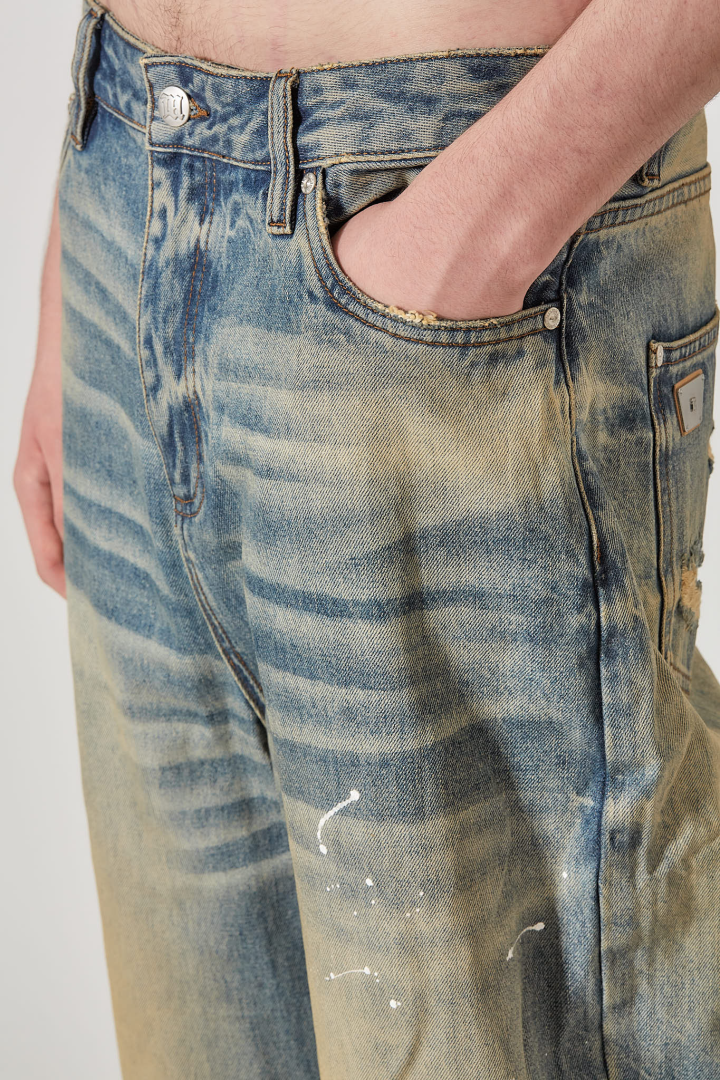 Baggy Denim Trousers Unisex - Dirt Denim