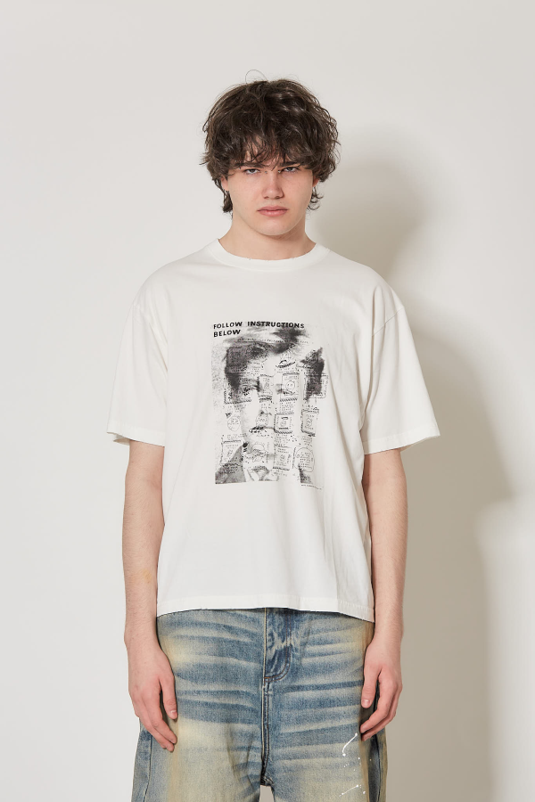 Ray Johnson Rimbaud Template Tshirt Unisex - Spotted Offwhite