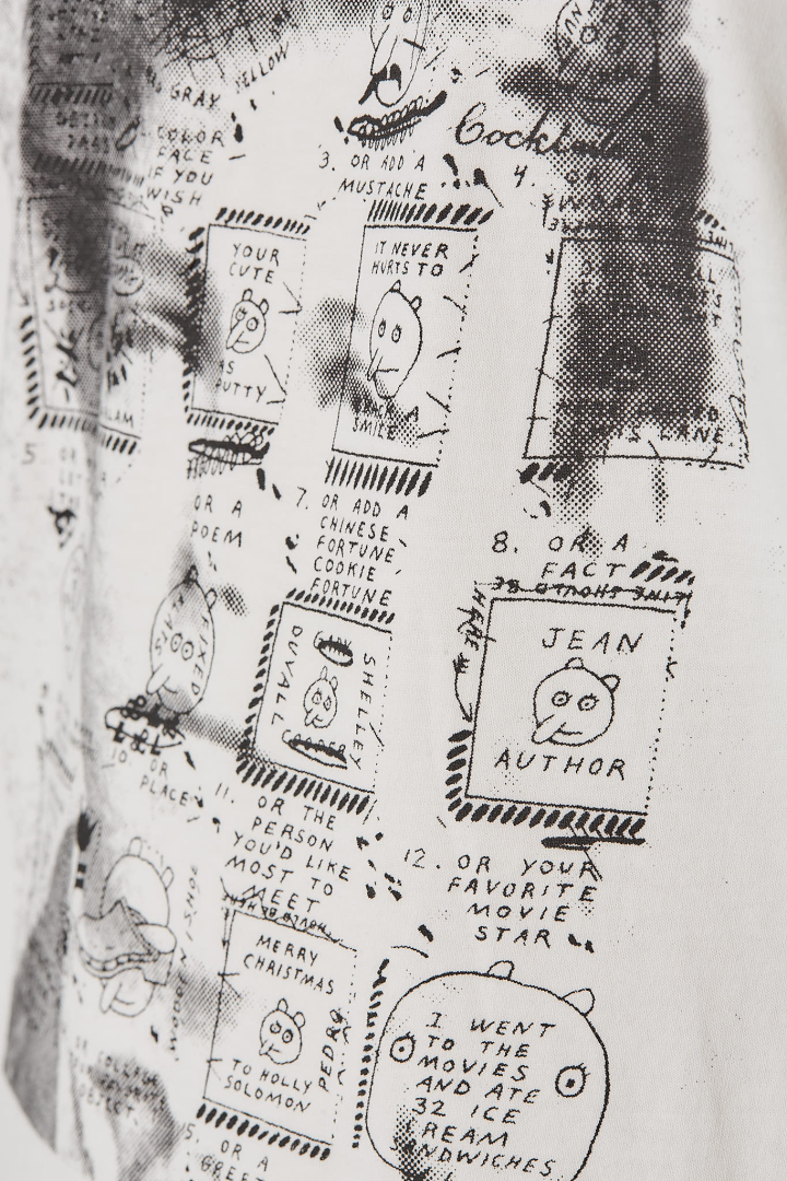 Ray Johnson Rimbaud Template Tshirt Unisex - Spotted Offwhite