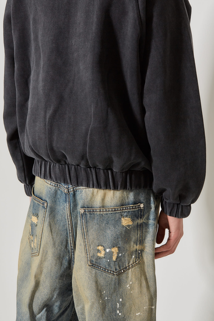 Community Zipped Hoodie Unisex - Washed Black