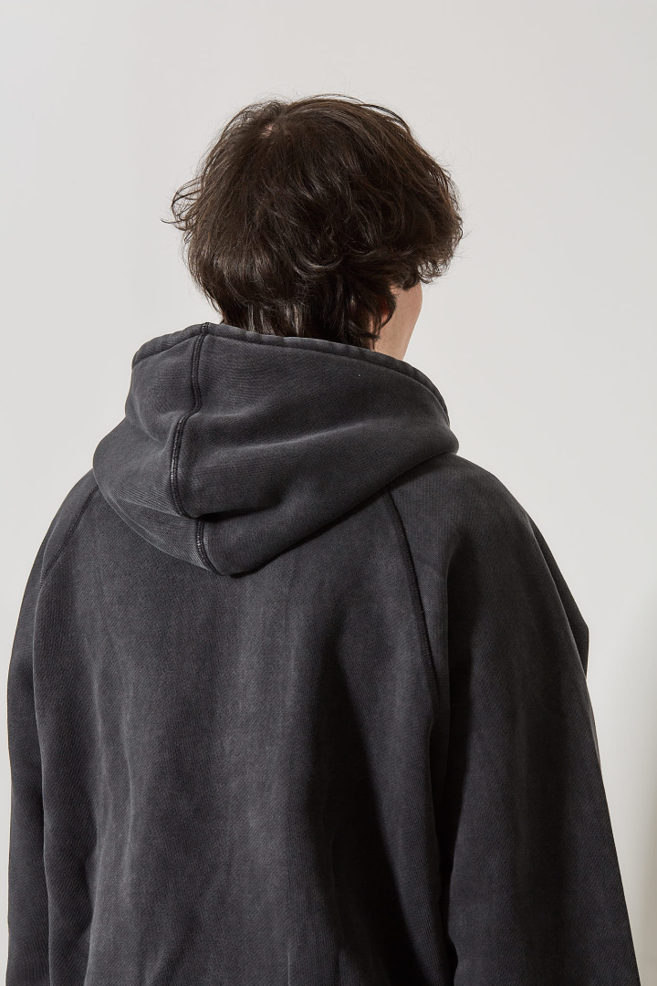 Community Zipped Hoodie Unisex - Washed Black