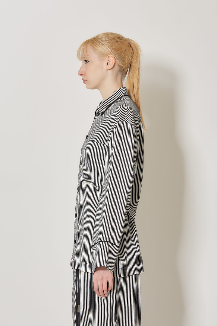 Coby Relaxed Lounge Shirt - Black/Nat White