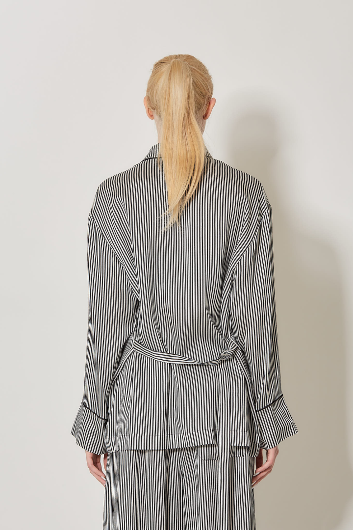 Coby Relaxed Lounge Shirt - Black/Nat White