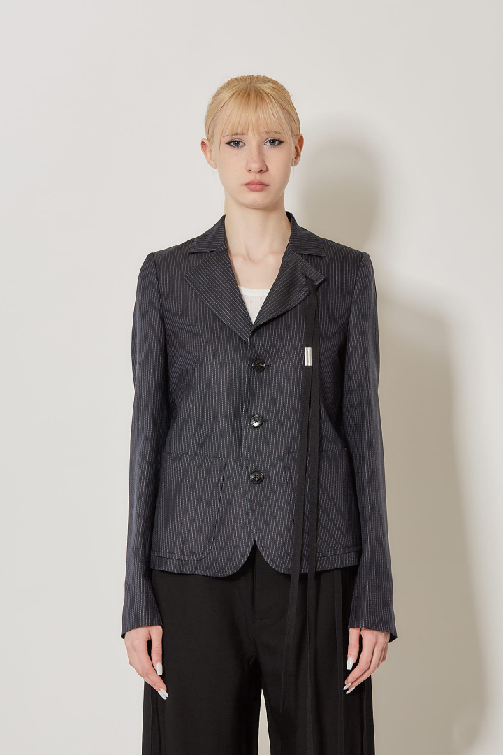 Lexa Tailored Slim Fit Jacket - Navy/Grey