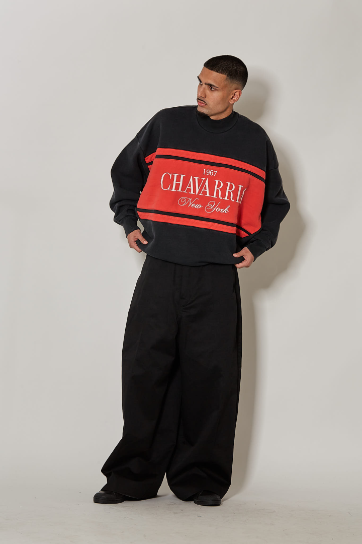 Chavarria Stripe Gilroy Crewneck - Black