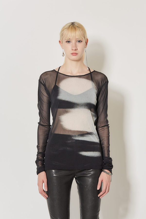Fiene Slim Fit Long Sleeves T-Shirt - Black/Grey