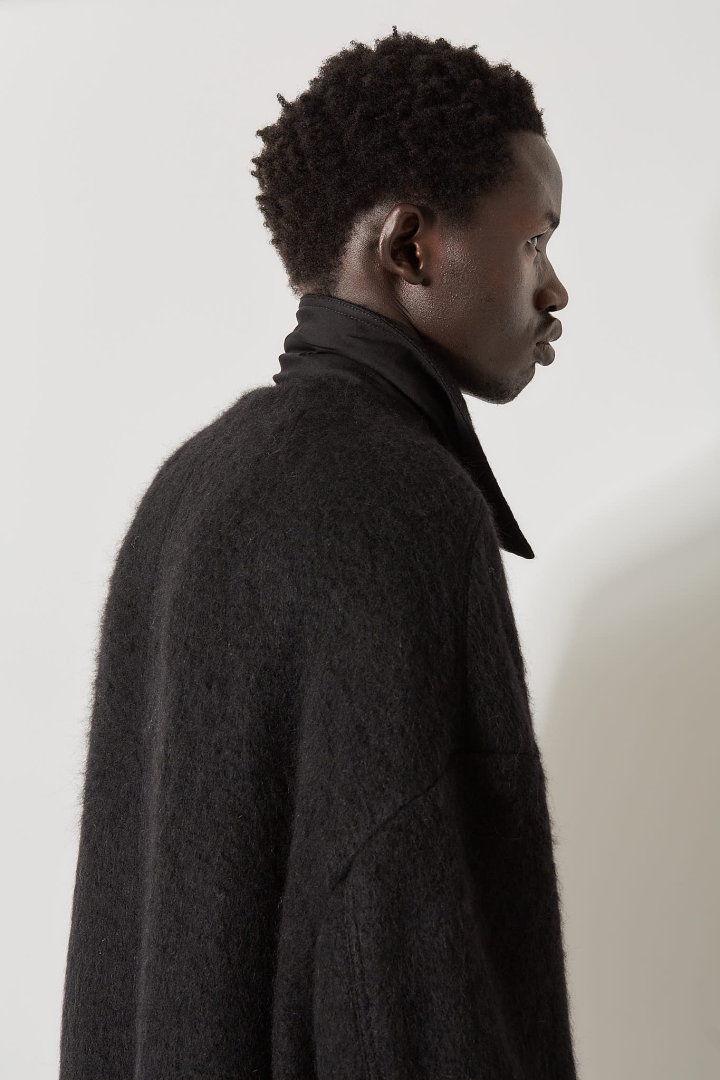 Buttoned Brad Coat - Black