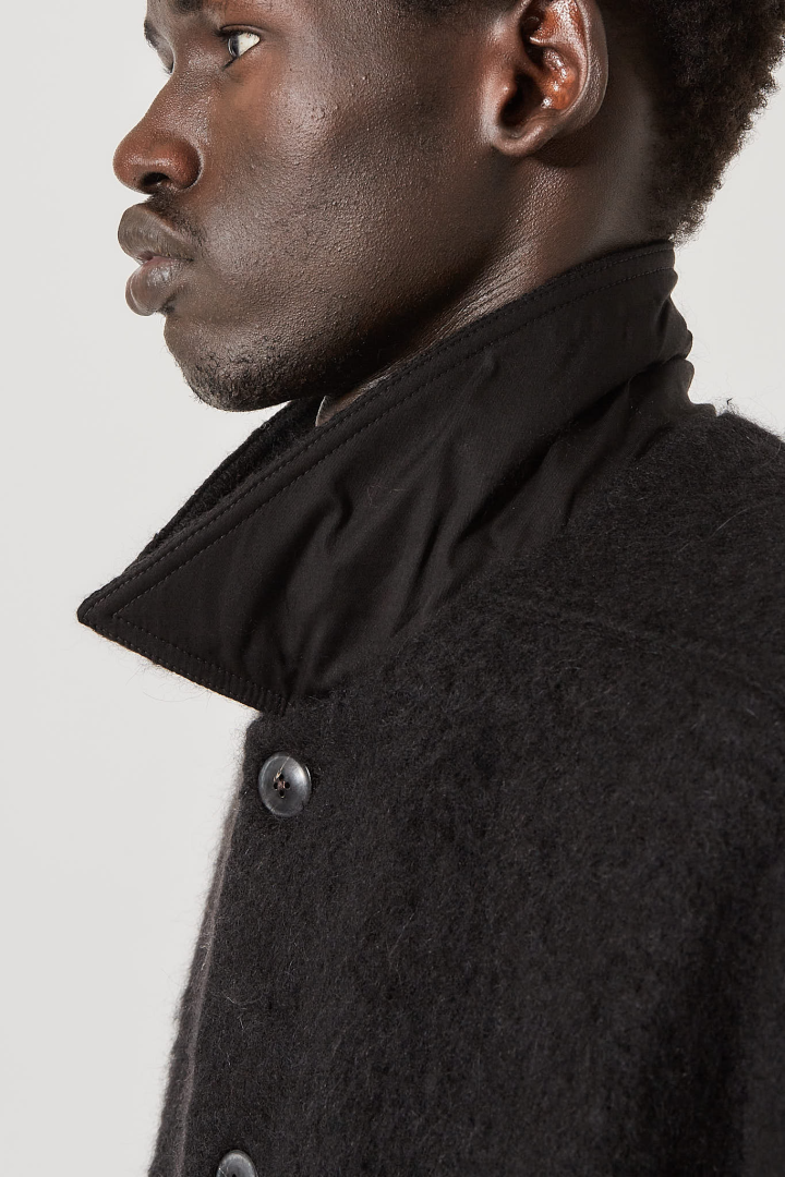 Buttoned Brad Coat - Black