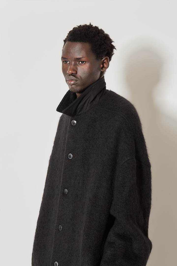 Buttoned Brad Coat - Black