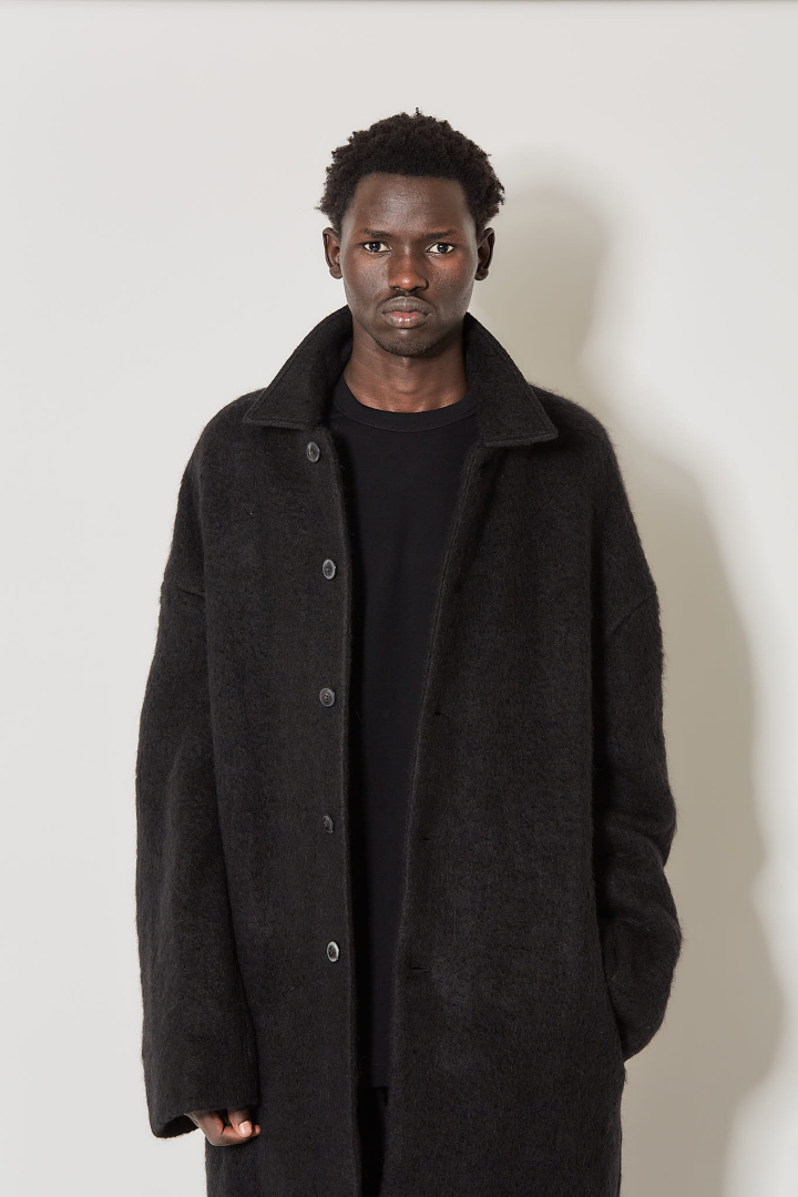 Buttoned Brad Coat - Black