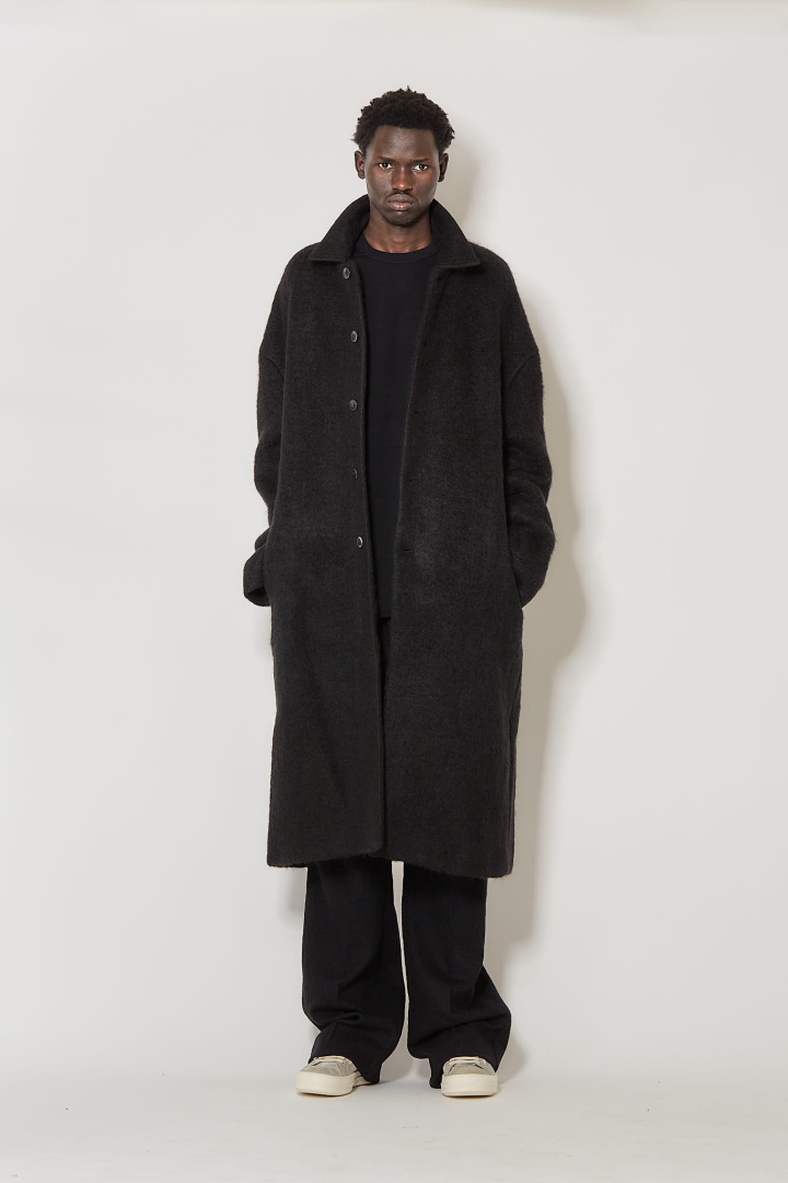 Buttoned Brad Coat - Black