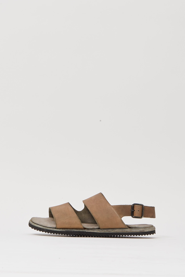 Sandal With Buckle, Thin Vibram Sole - Black
