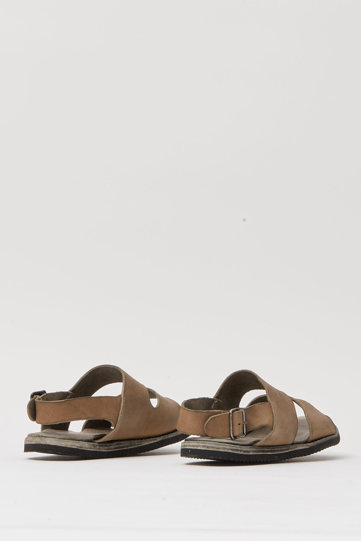 Sandal With Buckle, Thin Vibram Sole - Black