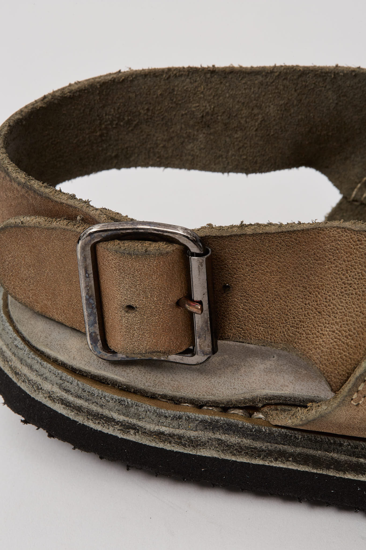 Sandal With Buckle, Thin Vibram Sole - Black