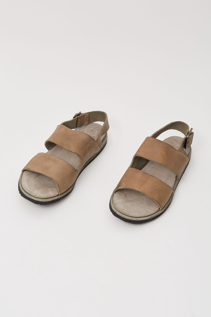 Sandal With Buckle, Thin Vibram Sole - Black