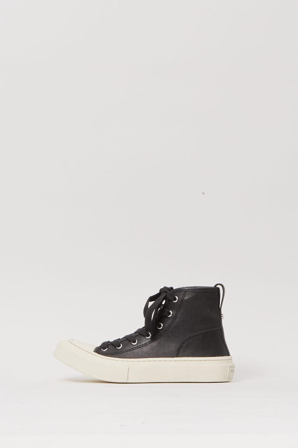 Ycke Vulcanized Mid-Top Sneakers	With Ribbon - Black
