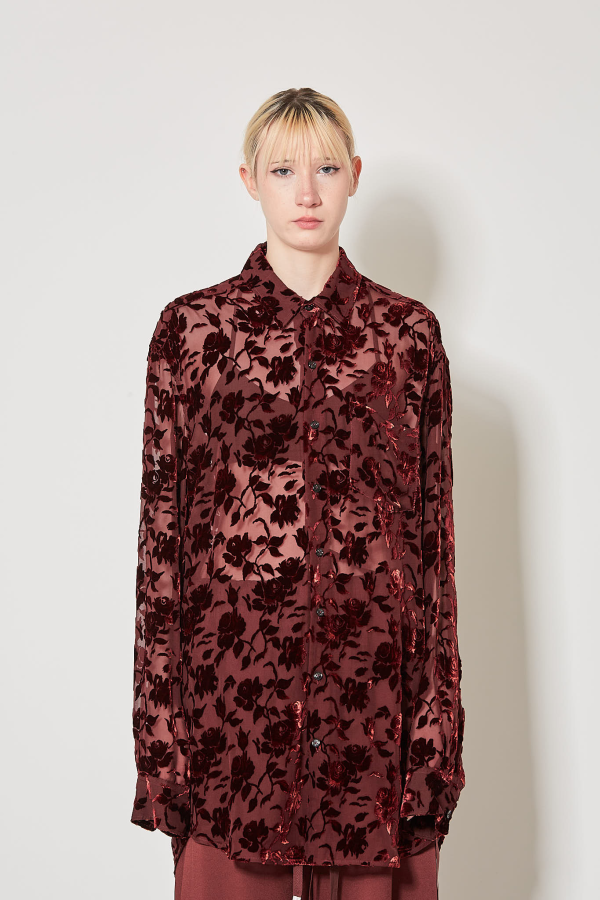 Elisabeth Long High Comfort Shirt - Crimson