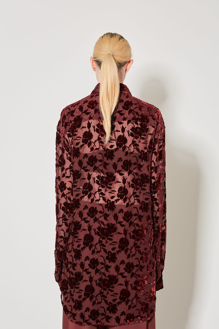 Elisabeth Long High Comfort Shirt - Crimson
