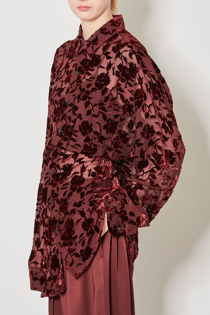 Elisabeth Long High Comfort Shirt - Crimson