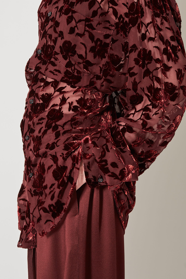 Elisabeth Long High Comfort Shirt - Crimson
