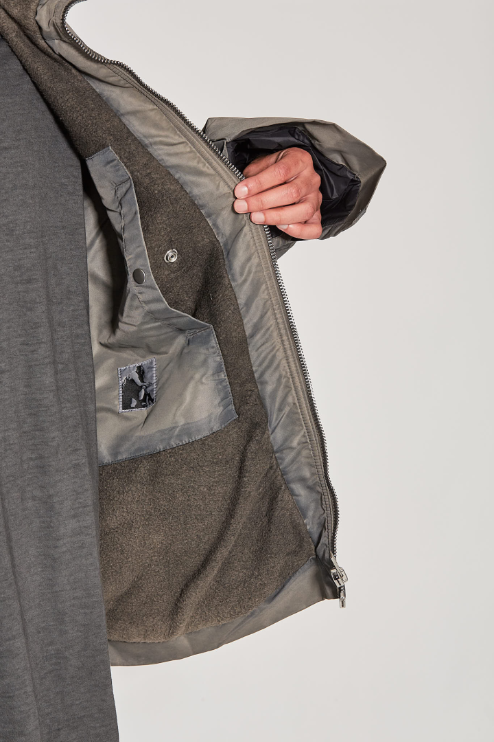 Padded Jacket Gimp Zipfront Jkt - Dark Dust