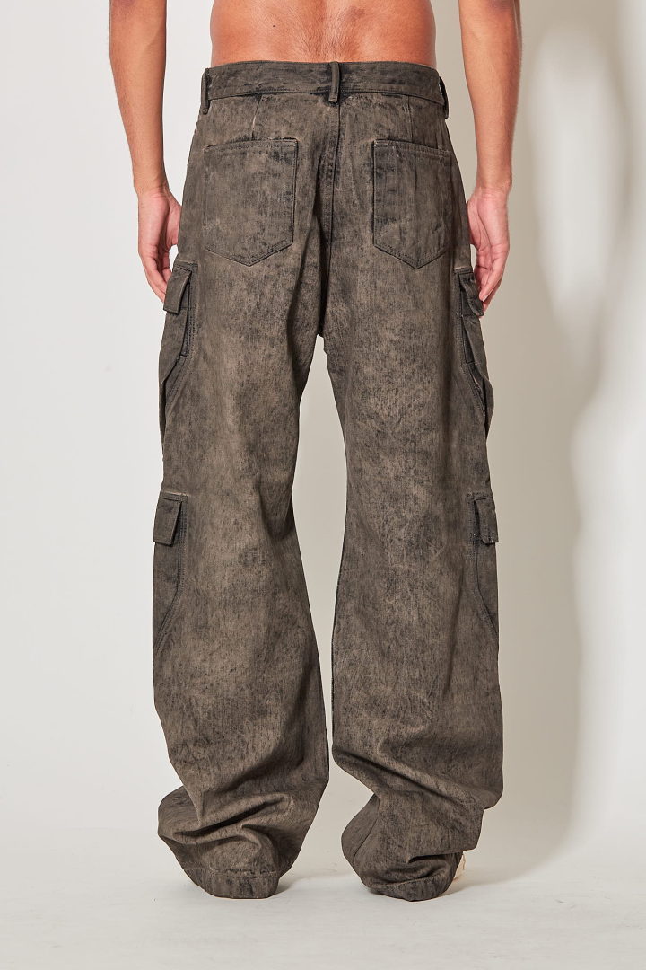Denim Pants Double Cargo Jeans - Dust