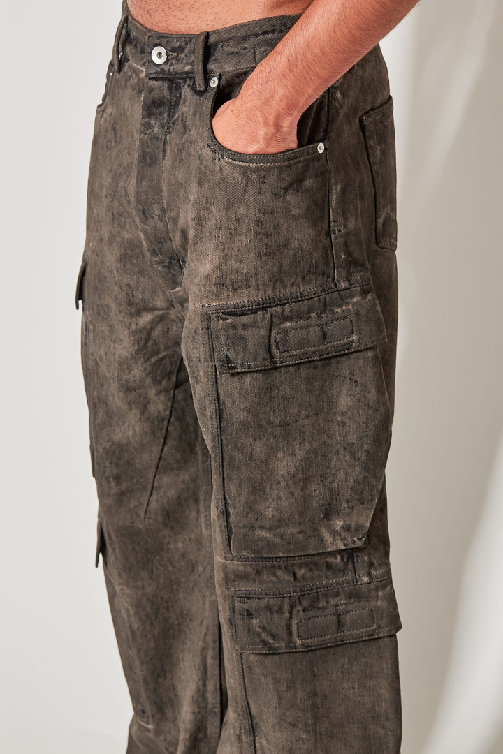 Denim Pants Double Cargo Jeans - Dust