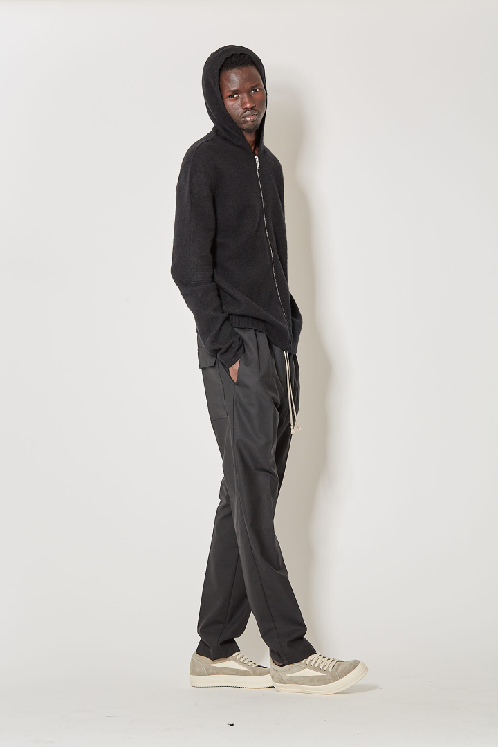 Pants Drawstring Slim Long - Black