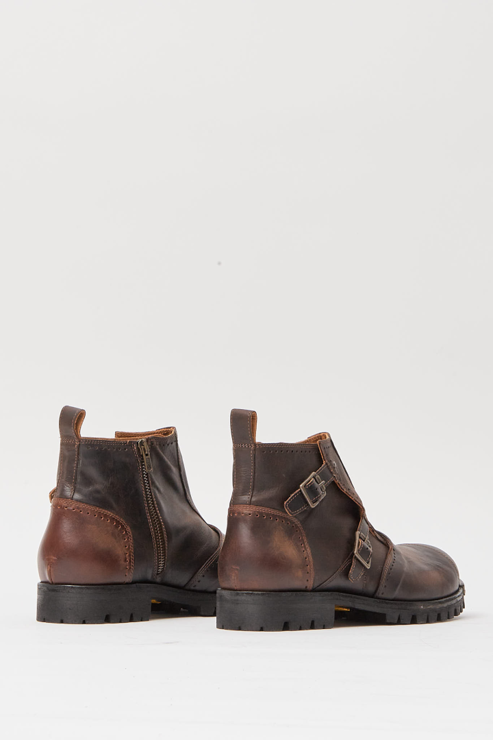 Brass Tip Buckle Boots With Spats - 85