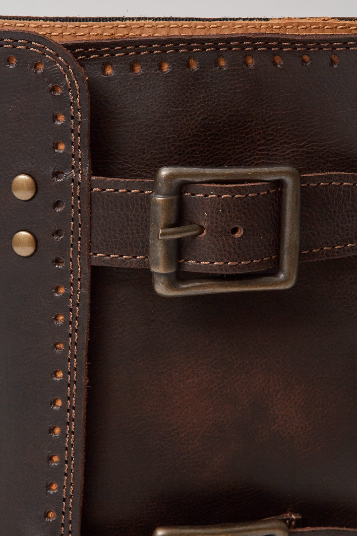 Brass Tip Buckle Boots With Spats - 85