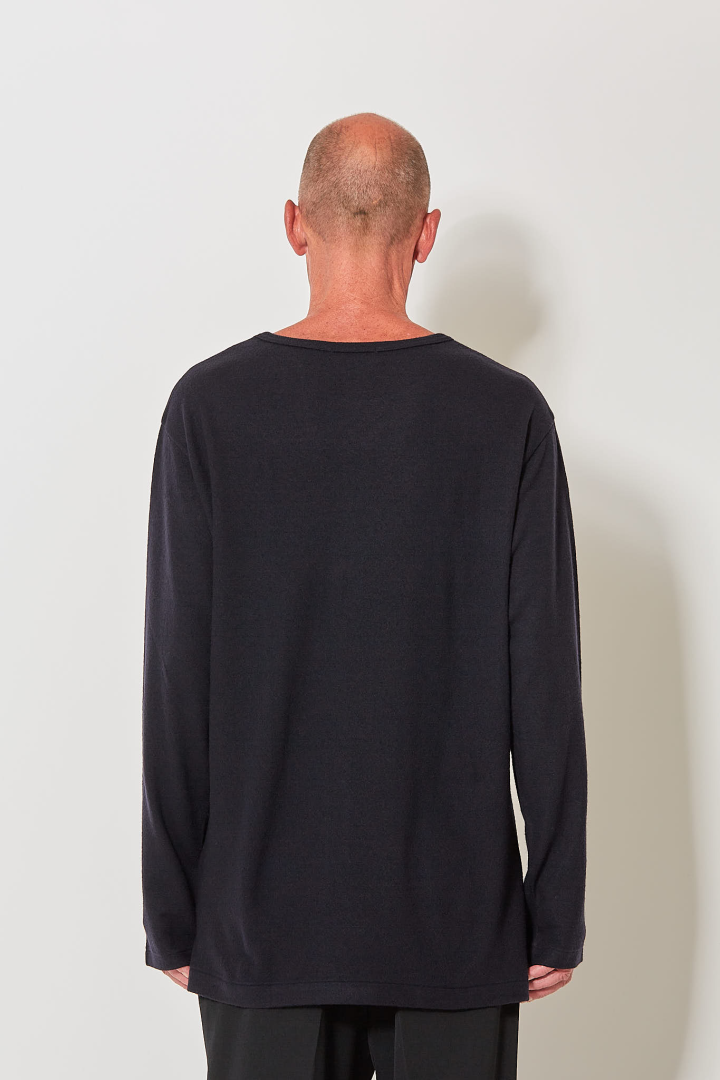 Round Neck Long	Slv Po - Navy 1